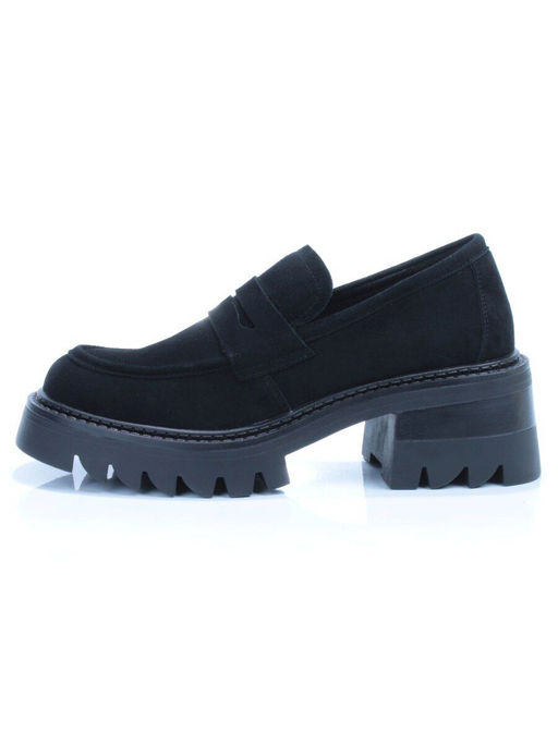 03-C1801-2 BLACK Полуботинки женские (натуральная замша) - Фабричный китай фото 9