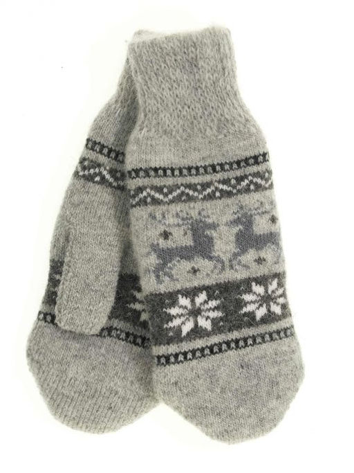 Варежки женские "Олени и орнамент" КРУГ 3435-2