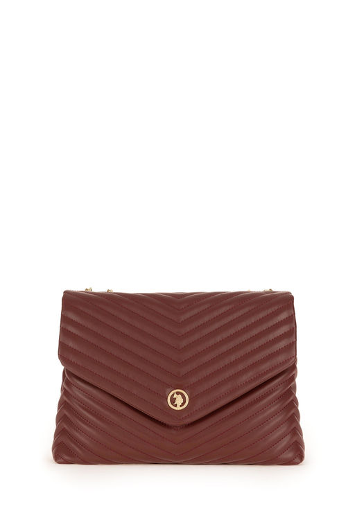 Женская бордовая сумка на плечо с ремешком-цепочкой Неожиданная скидка в корзине - U.s. polo assn фото 3