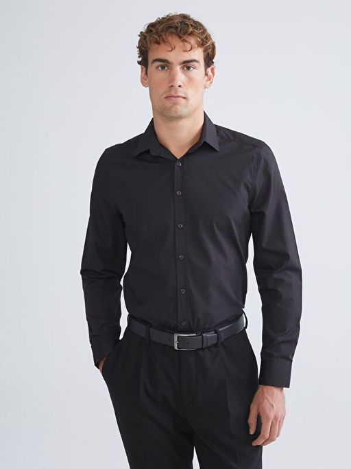 Slim Fit Uzun Kollu Poplin Erkek G?mlek