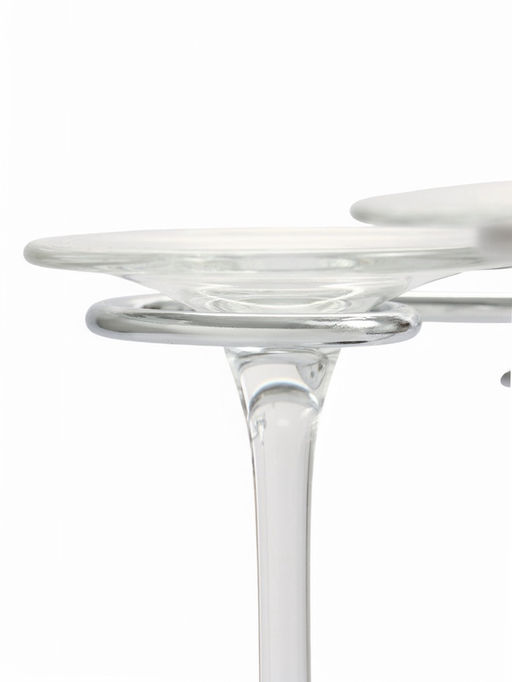 Подставка для бокалов, серебристая с коричневым основанием, на 6 бокалов