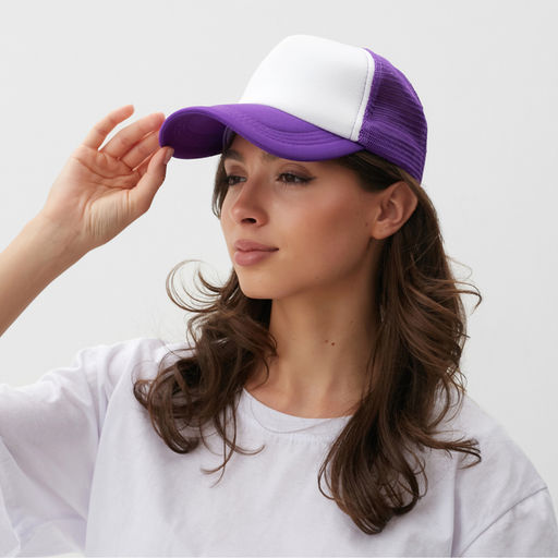 Бейсболка с сеткой унисекс MINAKU, фиолетовая, размер 56-58