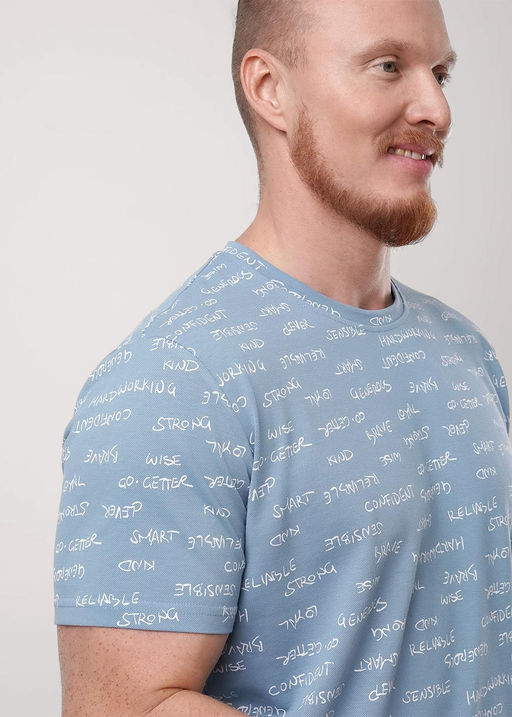 CLE Футболка муж. 552475/09зн т.голубой/молочный - Clever wear фото 3