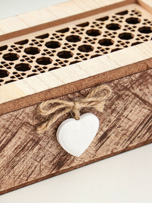 Шкатулка для украшений  Сердце там где ты, для чая, 3 деления, дерево, 9.7?24?7 см