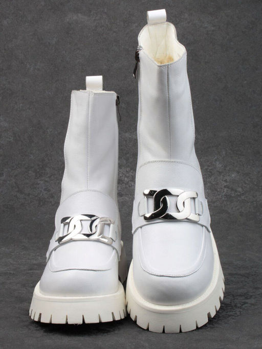 04-YPM5807B WHITE Ботинки зимние женские (натуральная кожа, натуральный мех) - Фабричный китай фото 8