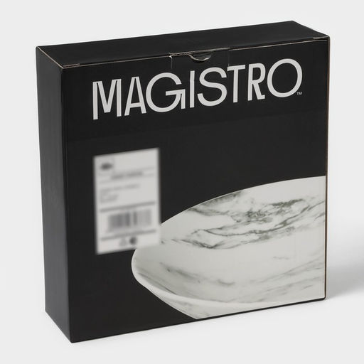 Тарелки глубокие Magistro Real Marble, 800 мл, 21×4.7 см, набор 2 шт., фарфор, белые