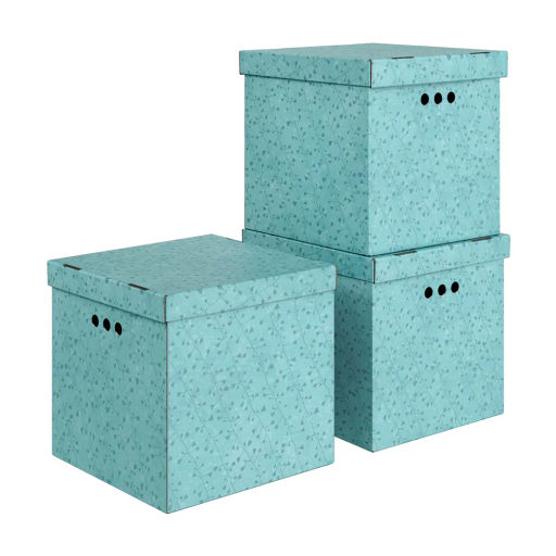 VAL BT-BCTN-AQ-3Kmono Короб картонный, квадр, 31.5*31.5*31.5 см, монохром, набор 3 шт., BOTANIC AQUA, шт