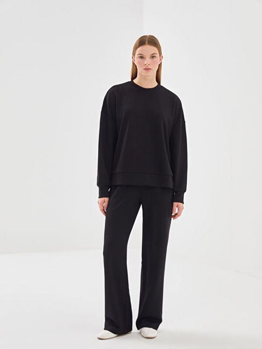 Bisiklet Yaka Oversize Kad?n Sweatshirt