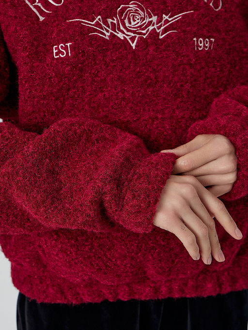 Худи женское бордовое с надписью Rose thorns - Mark formelle фото 7