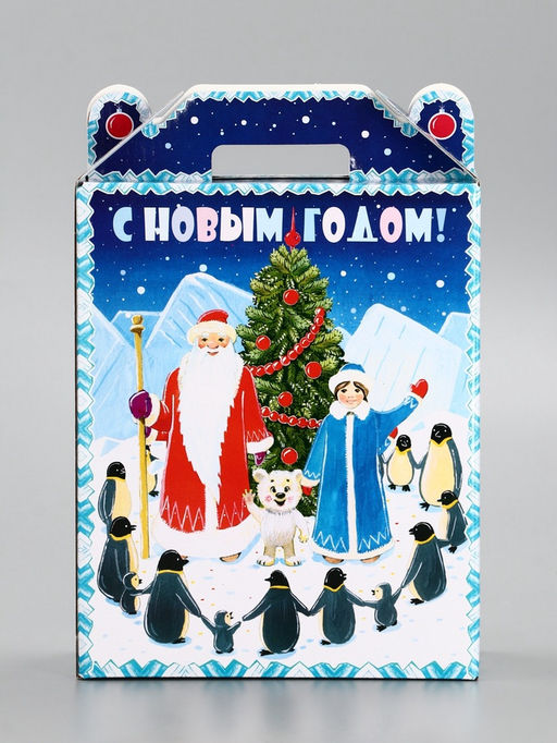 Цена за 5 шт. Подарочная новогодняя коробка Пингвины, для сладких подарков, 16.8?7?25 см - Simaland фото 2