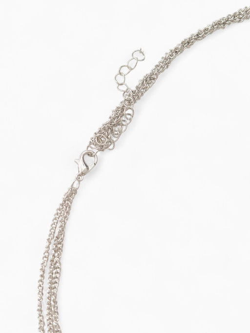 Набор 2 предмета: серьги, бусы Унисон накрученность, чёрный в серебре, 60 см