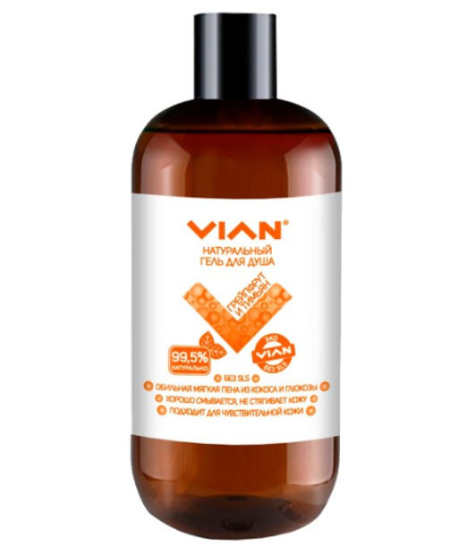 Натуральный гель для душа "ГРЕЙПФРУТ И ТИМЬЯН" VIAN, 300 г