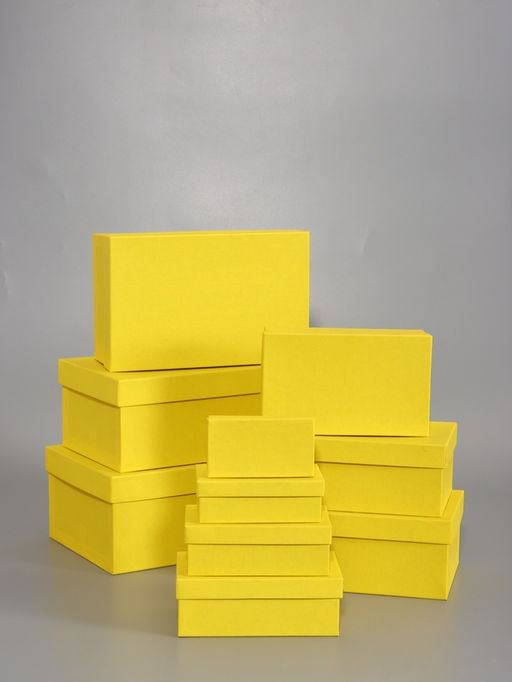 Набор подарочных коробок 10 в 1, прямоугольная, жёлтая, 30×19×12 - 12×6.5×4 см
