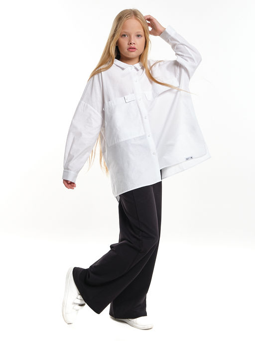Рубашка для девочки подросткам школьная форма оверсайз UD 7953 белый - Mini maxi фото 6