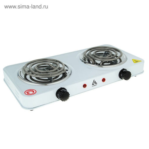 Плитка электрическая Luazon LHP-003, 2 конфорки, 2000 Вт, нагреватель спираль, белая - Luazon home фото 2