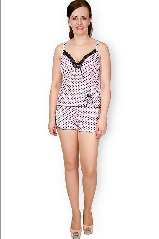 Пижама с шортами на бретелях (90-2)