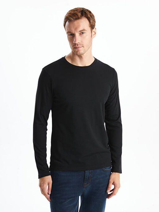 Bisiklet Yaka Uzun Kollu Erkek Sweatshirt - Waikiki фото 3