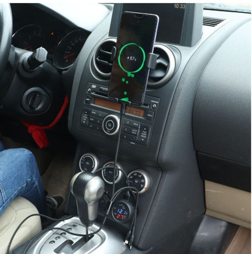 Автомобильный термометр, вольтметр, USB зарядка в прикуриватель 12-24В