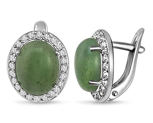 Серьги, нефрит, СПН4202