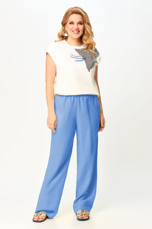 Топ LAIKONY 291-1 белый+синий  фото 4