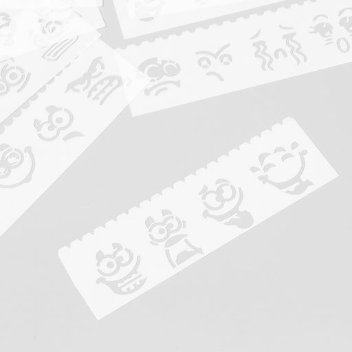 Трафарет с фигурным краем «Рожицы», набор 8 шт., 18.3×5.5 см