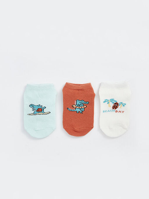 Bask?l? Erkek Bebek Patik ?orap 5li - Waikiki фото 2