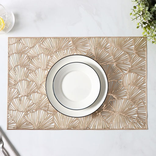 Салфетки сервировочные на стол Доляна «Веер», 4 шт., 30×45 см, золотые