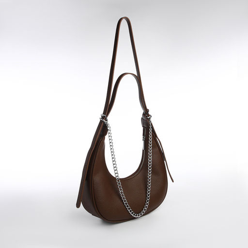 Сумка женская хобо на молнии, цвет коричневый - Textura фото 7