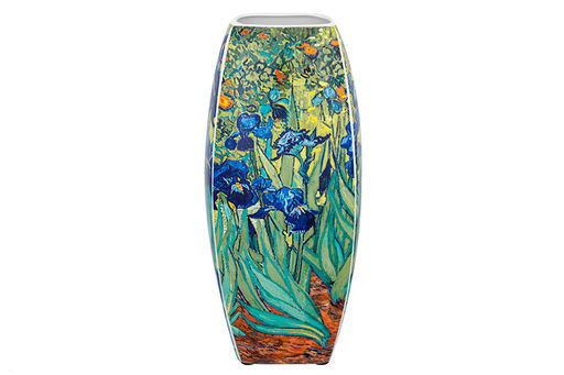 Ваза 3 л 12,5*12,5*30 см "Ирисы" квадрат, NEW BONE CHINA