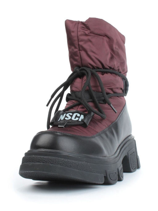 02-FAS98-2Z VINOUS/BLACK Дутики женские (искусственная кожа, плащевая ткань, шерсть)