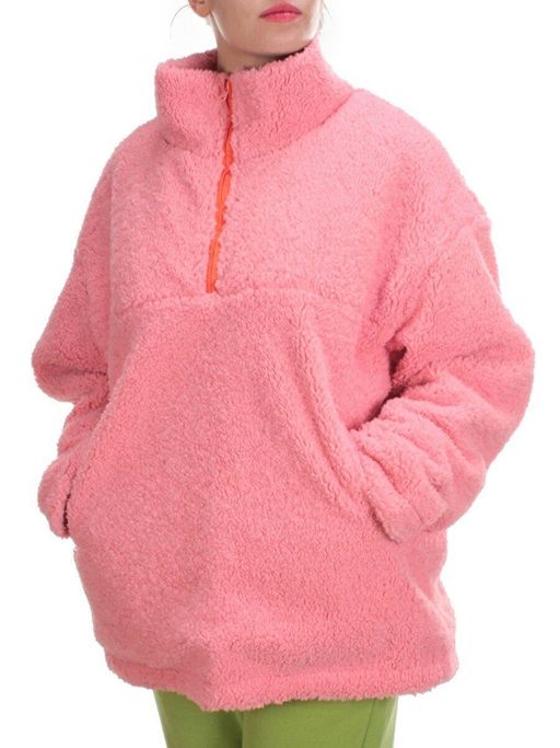 2568 PINK Кофта плюшевая женская Тедди на синтепоне (50 гр. синтепон) - Fashion фото 4