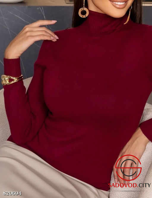 Женская водолазка однотонная