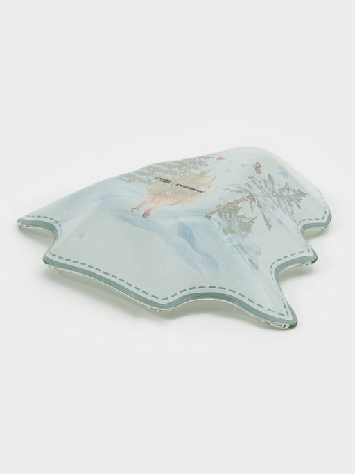 УЦЕНКА Блюдо сервировочное ёлочка «Зверьки в лесу» 17.7×18.5×3.5 см