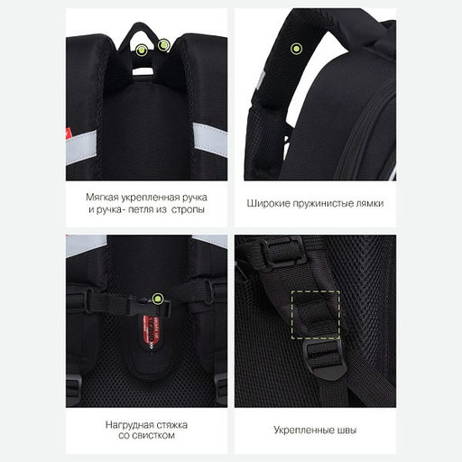 RAz-087-3 new Рюкзак школьный с картхолдером на держателе - Grizzly фото 41