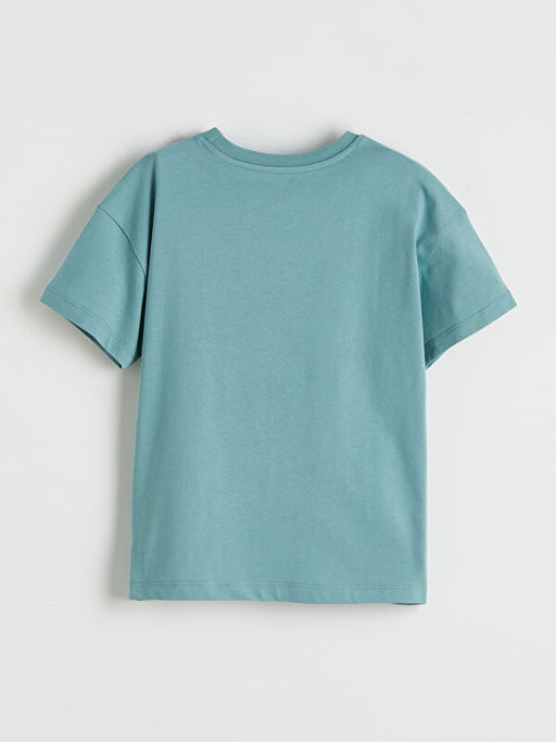 Bisiklet Yaka Bask?l? Erkek ?ocuk Ti??rt