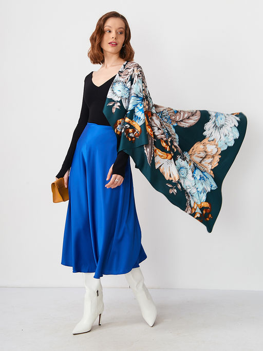 Большой, мягкий, тонкий и очень нежный двусторонний платок с рисунком. - Tantino фото 4