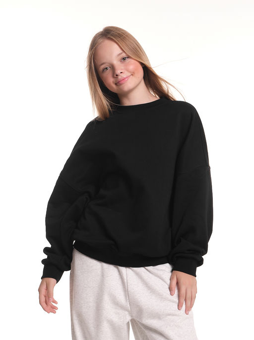 Толстовка оверсайз для девочки 22-2017 черный - Mini maxi фото 12