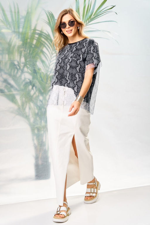 Блуза LAIKONY 372-1 серебристо-серый