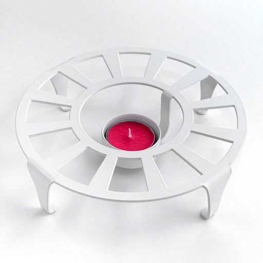 Подставка для подогрева пищи (мармит) металлическая д18,6см, h4,6см, полимерная покраска, белый (Россия)