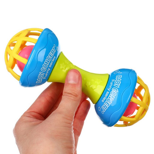 Погремушка Гантелька яркая, с эластичными элементами - Крошка я фото 5