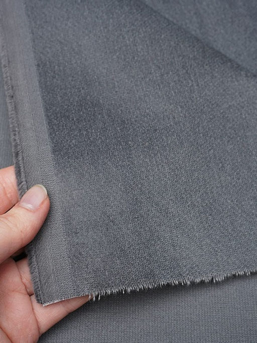 Бархат цв.Мокрый асфальт, ш.1.5м, хлопок-90%, лайкра-5%, п/э-5%, 280гр/м.кв - Купава фото 3