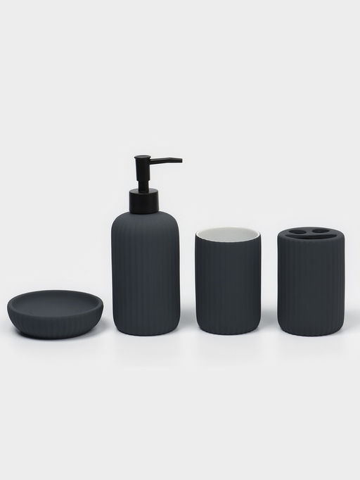 Набор для ванной SAVANNA Лайн, 4 предмета, дозатор для мыла, стакан, 2 стакана, мыльница  фото 2