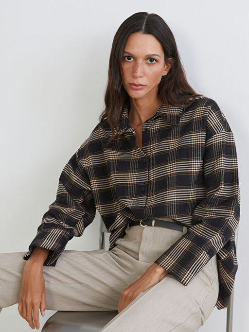 Ekose Oversize Kad?n G?mlek