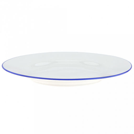 Тарелка мелкая фарфоровая Озеро д200мм, h25мм, гладкий край, отводка краской (Россия)