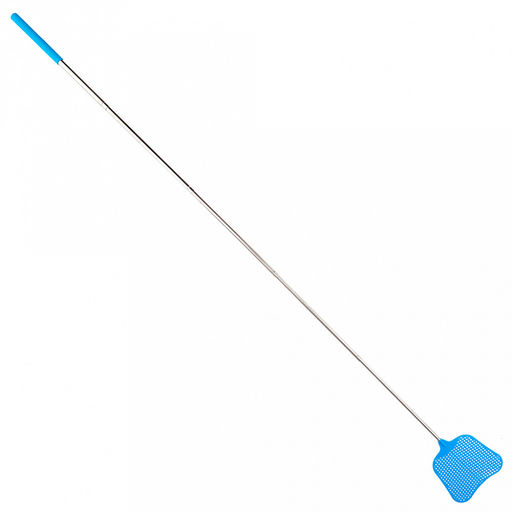 Мухобойка пластмассовая 11х10,5х0,1см, длина 35,5-110см, раздвижная металлическая рукоятка 23-96,5см, с антискользящим наконечником, цвет голубой (Китай) - Домашняя Мода фото 5