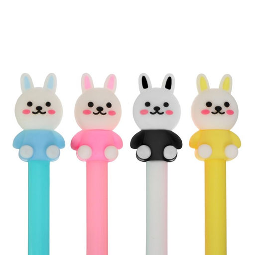 Цена за 12 шт. Ручка-прикол Calligrata «Зайка», чёрный стержень, гелевая, МИКС