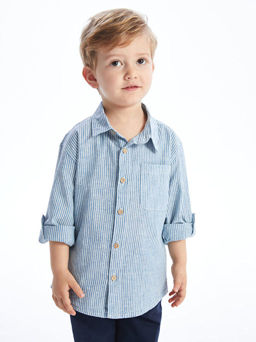 Uzun Kollu ?izgili Erkek ?ocuk G?mlek