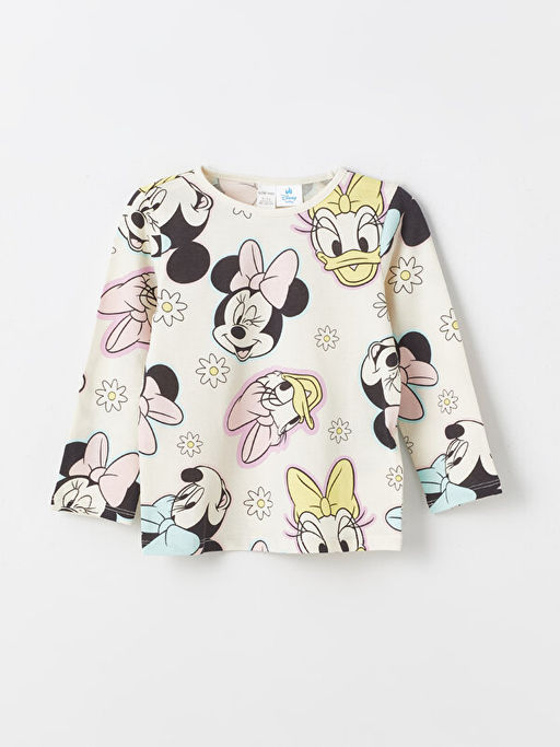 Bisiklet Yaka Uzun Kollu Minnie Mouse Bask?l? K?z Bebek Pijama Tak?m? - Waikiki фото 2