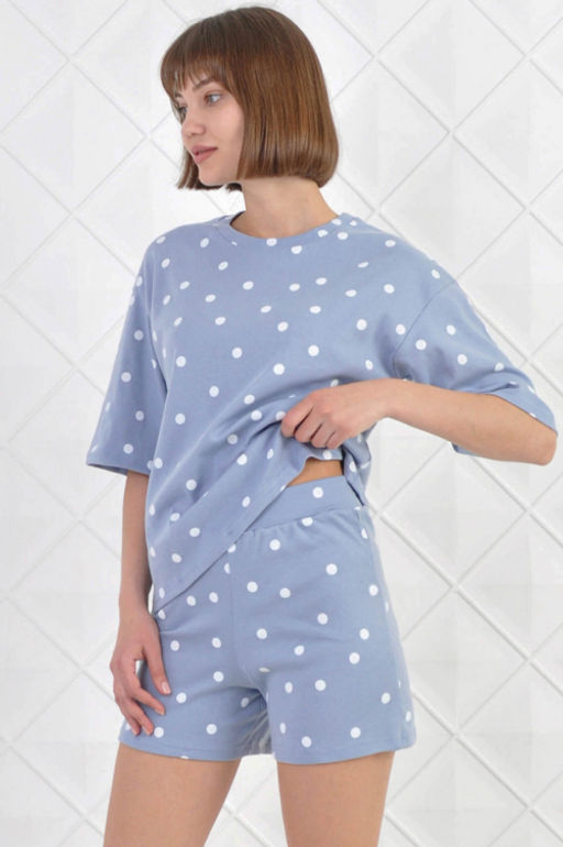 Арт. 9116 Пижама с шортами 42-50 (5 шт) Цвет:верх- кэмел, низ- кэмел - Калинка фото 3