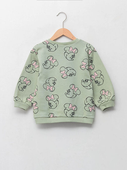 Bisiklet Yaka Uzun Kollu Minnie Mouse Bask?l? K?z Bebek Sweatshirt - Waikiki фото 2